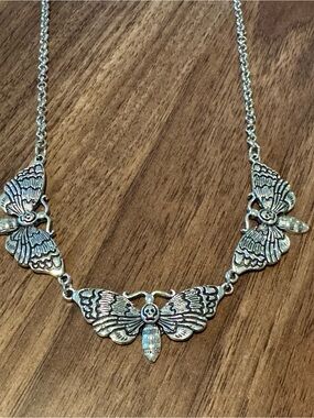 Hot Topic Silver Butterfly Trio Necklace